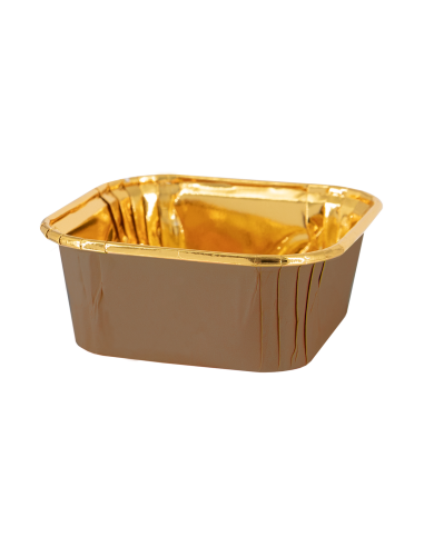 Party Baking Case Cups Vierkant Bruin -10st-