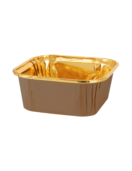Party Baking Case Cups Vierkant Bruin -10st-