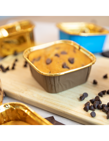 Party Baking Case Cups Vierkant Bruin -10st-