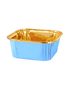 Party Baking Case Cups Vierkant Blauw -10st-