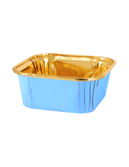 Party Baking Case Cups Vierkant Blauw -10st-