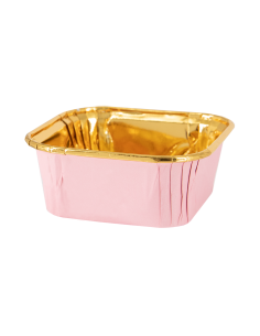 Party Baking Case Cups Vierkant Roze -10st-