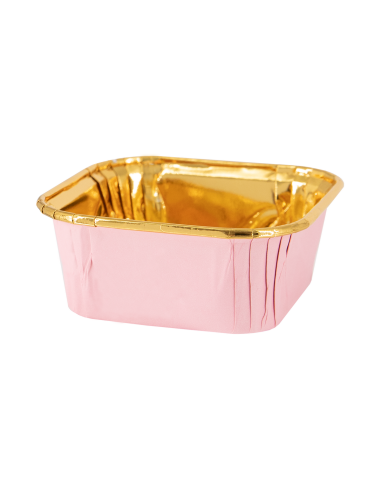 Party Baking Case Cups Vierkant Roze -10st-