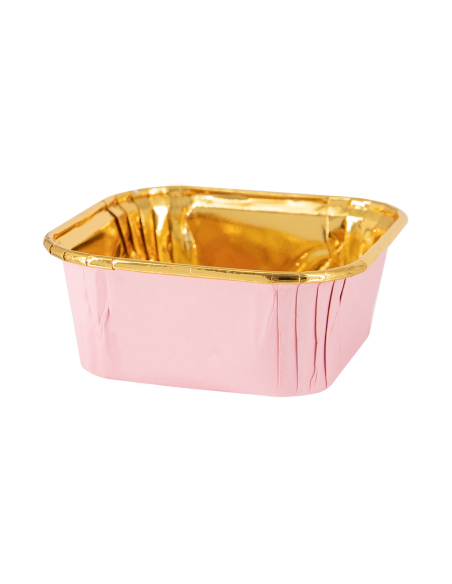 Party Baking Case Cups Vierkant Roze -10st-