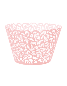 Party Cupcake Wraps Roze -12st-