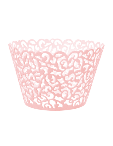 Party Cupcake Wraps Roze -12st-
