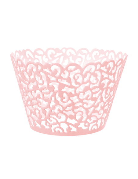 Party Cupcake Wraps Roze -12st-