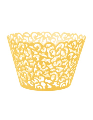 Party Cupcake Wraps Goud -12st-
