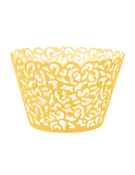 Party Cupcake Wraps Goud -12st-