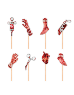 Party Taart- en Cupcaketoppers Bloody Nights -12st-