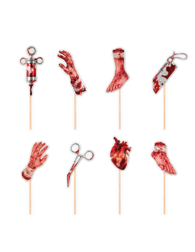 Party Taart- en Cupcaketoppers Bloody Nights -12st-