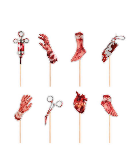 Party Taart- en Cupcaketoppers Bloody Nights -12st-