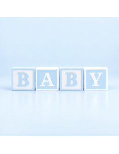 3D Taarttopper op Maat: Babyblokken Blauw