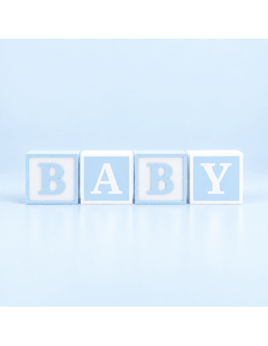 3D Taarttopper op Maat: Babyblokken Blauw