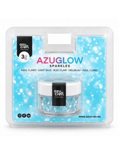 Azucren AzuGlow Eetbare Glitter Lichtblauw -3gr-