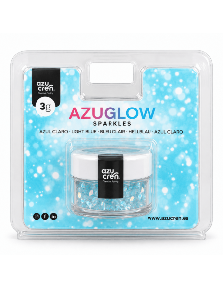 Azucren AzuGlow Eetbare Glitter Lichtblauw -3gr-