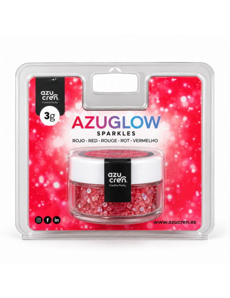 Azucren AzuGlow Eetbare Glitter Rood -3gr-