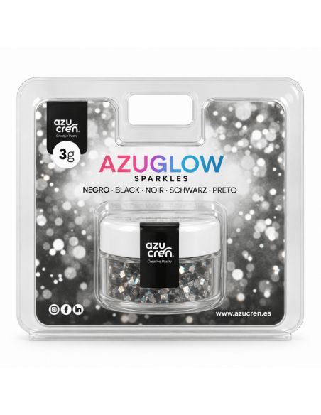 Azucren AzuGlow Eetbare Glitter Zwart -3gr-