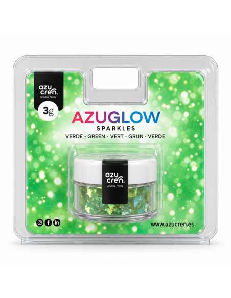 Azucren AzuGlow Eetbare Glitter Groen -3gr-