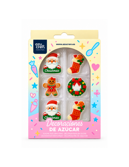 Azucren Suikerdecoratie Sweet Christmas -8st-