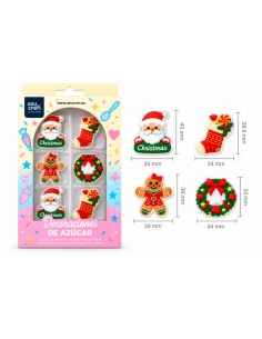 Azucren Suikerdecoratie Sweet Christmas -8st- 2
