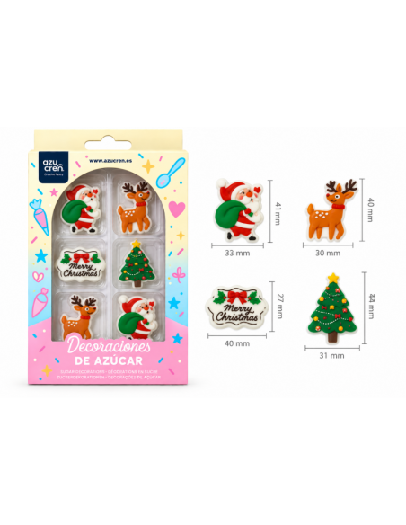 Azucren Suikerdecoratie Christmas Magic -8st-