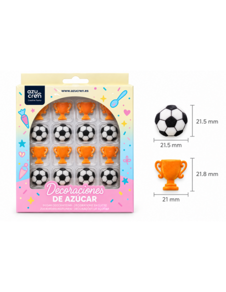 Azucren Suikerdecoratie Voetbal -16st-