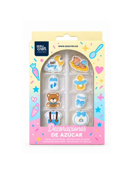 Azucren Suikerdecoratie Baby Jongen -8st-