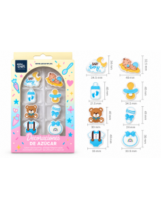 Azucren Suikerdecoratie Baby Jongen -8st- 2