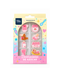 Azucren Suikerdecoratie Baby Meisje -8st-