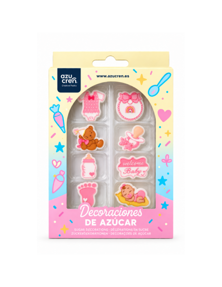 Azucren Suikerdecoratie Baby Meisje -8st-