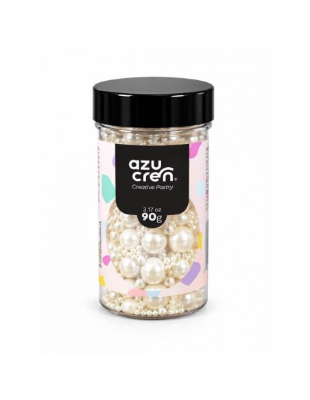 Azucren Suikerparels Parelmoer Wit Mix -90gr-