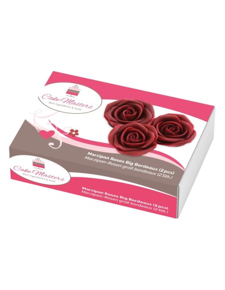 Cake Masters Marsepein Rozen Bordeaux Groot 45mm -2st