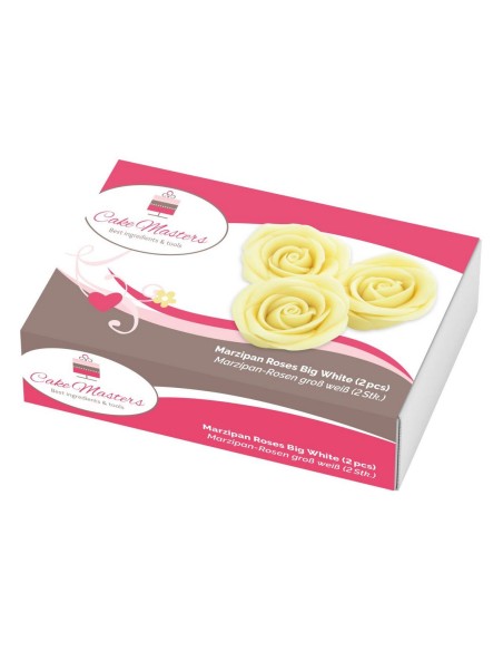 Cake Masters Marsepein Rozen Wit Groot 45mm -2st