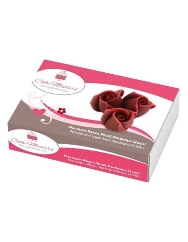 Cake Masters Marsepein Rozen Bordeaux Klein 25mm -4st