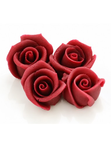Cake Masters Marsepein Rozen Bordeaux Middel 40mm -4st