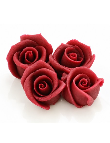 Cake Masters Marsepein Rozen Bordeaux Middel 40mm -4st