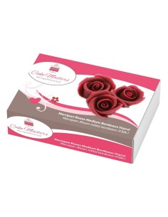 Cake Masters Marsepein Rozen Bordeaux Middel 40mm -4st 2