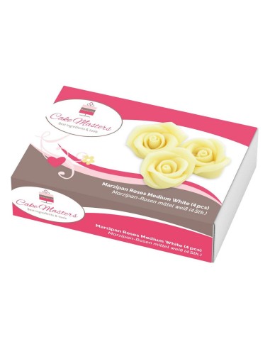 Cake Masters Marsepein Rozen Wit Middel 40mm -4st