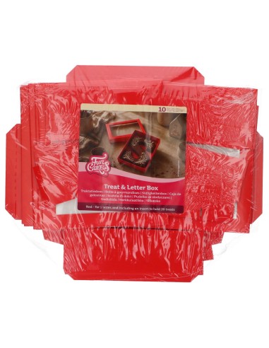 FunCakes Letter & Treats Doos Rood 20x14x3,5cm -10st-
