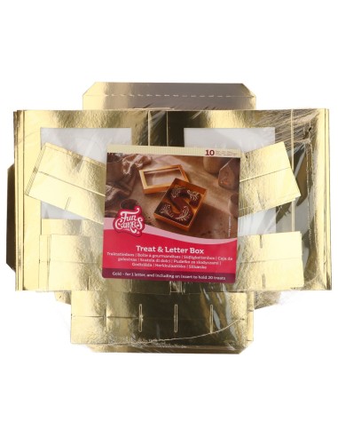 FunCakes Letter & Treats Doos Goud 20x14x3,5cm -10st-