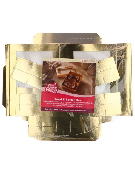 FunCakes Letter & Treats Doos Goud 20x14x3,5cm -10st-