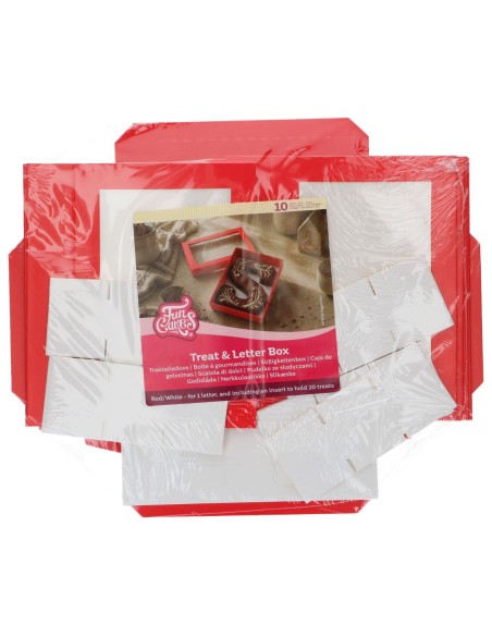 FunCakes Letter & Treats Doos Rood/Wit 20x14x3,5cm -10st-
