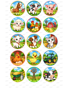 Eetbare Print Boerderij Cupcakes - 5cm