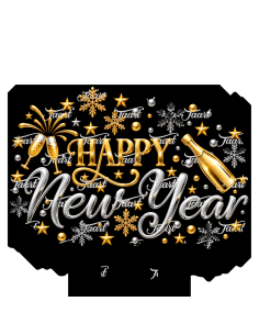 Full Colour Taarttopper op Maat: Happy New Year