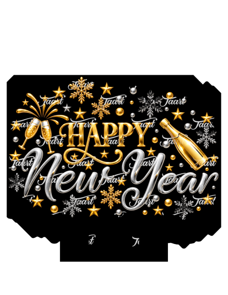 Full Colour Taarttopper op Maat: Happy New Year