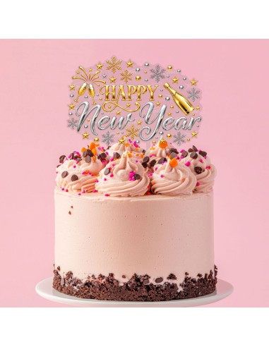 Full Colour Taarttopper op Maat: Happy New Year