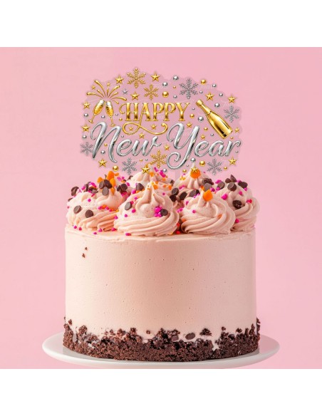 Full Colour Taarttopper op Maat: Happy New Year