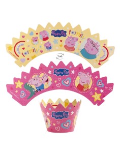 Dekora Cupcake Wraps en Toppers Peppa Pig -12st-