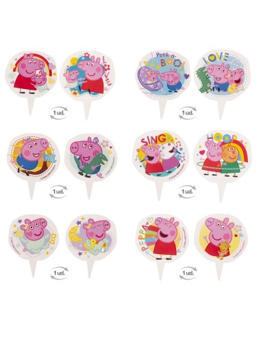 Dekora Cupcake Wraps en Toppers Peppa Pig -12st-